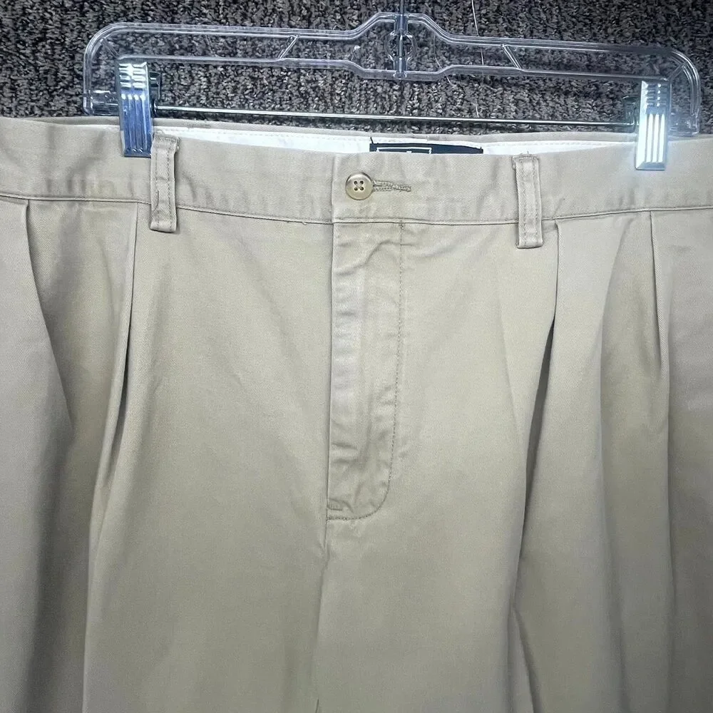 Polo Ralph Lauren Andrew Chino Pants Mens 38x32‎ Beige Pony Logo Pleated Front
